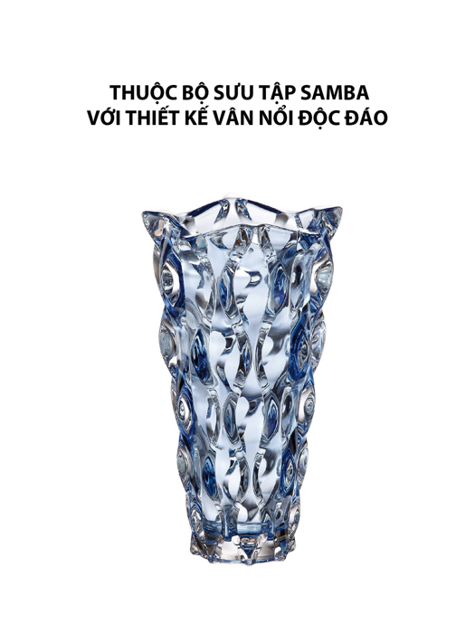 Bình hoa pha lê Samba màu xanh Bohemia 305mm - 584614
