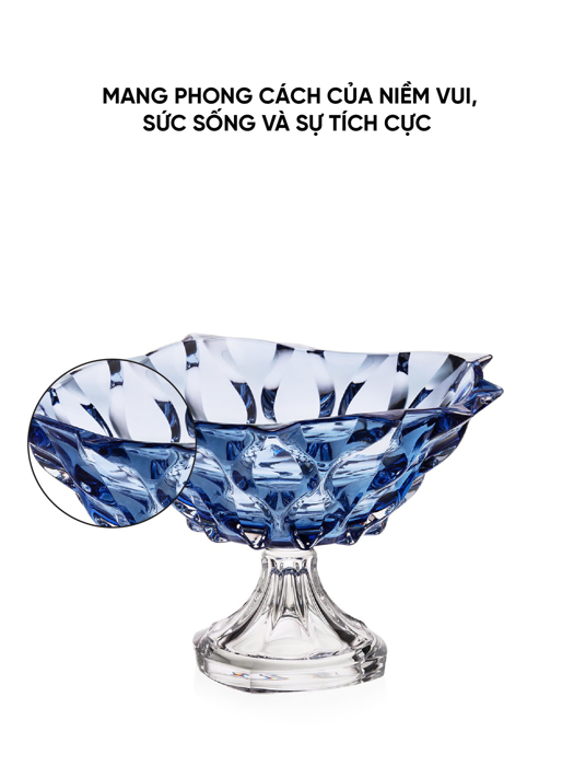 Khay pha lê có chân Samba màu xanh Bohemia 305mm - 584706