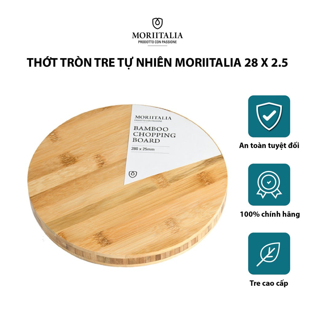 Thớt tre chính hãng Moriitalia kháng khuẩn an toàn tiện dụng THOT00008129