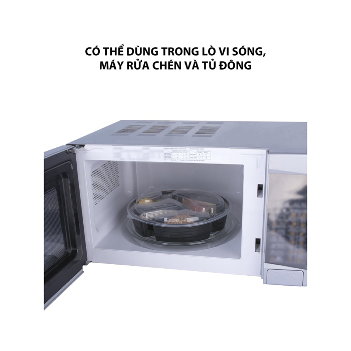 Hộp đựng thực phẩm Kokusai tròn 4 ngăn – HDK001472