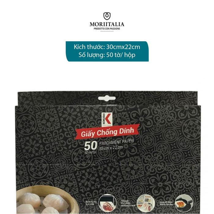 Giấy chống dính Kokusai 30cmx22cm (50 tờ / hộp) Moriitalia GCDD00004923