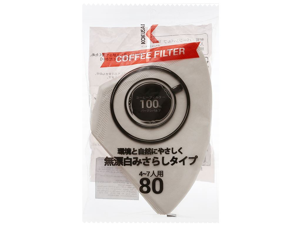 Giấy thấm lọc Coffee Filter 185mmx114mm (80 tờ/Túi)-màu trắng