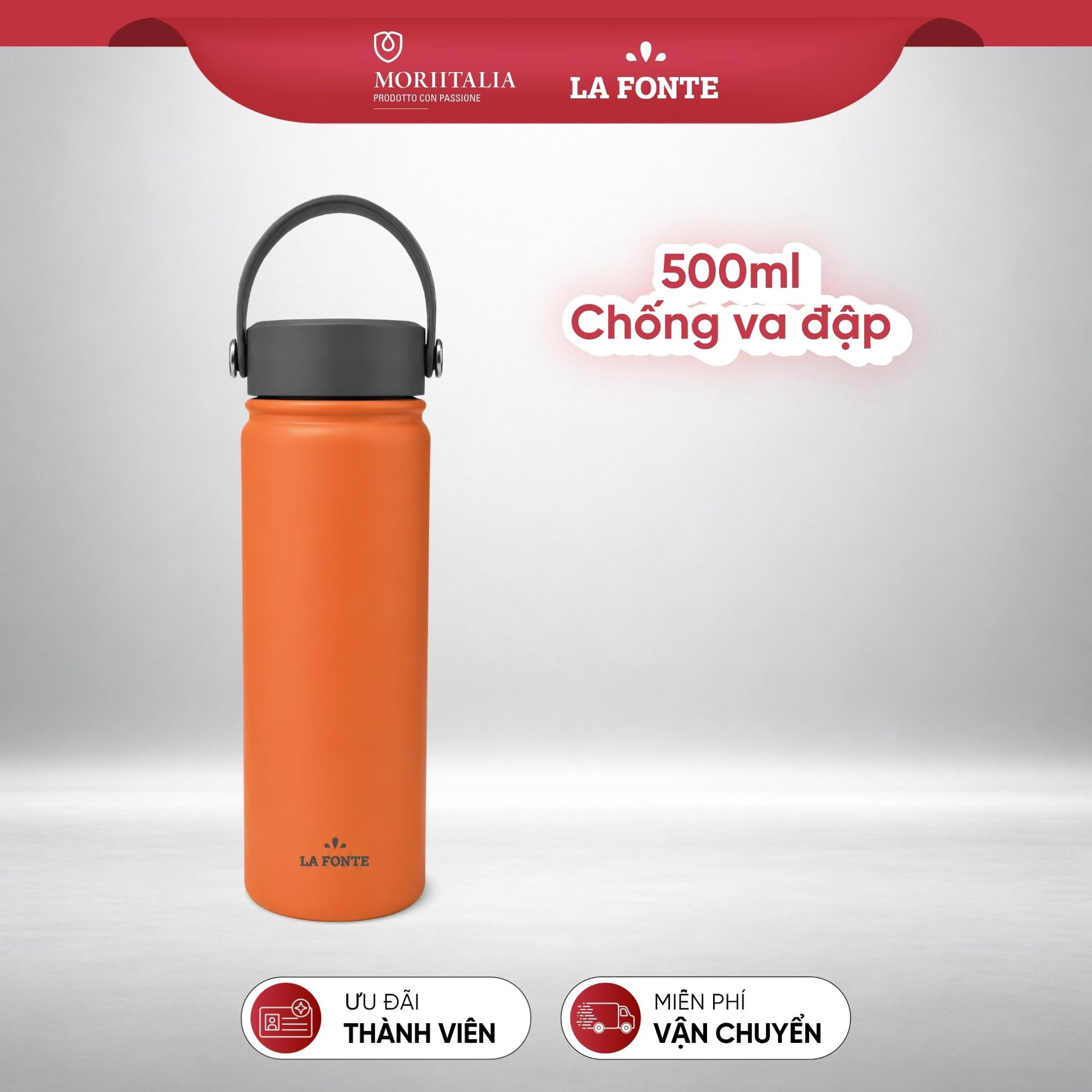 Bình Giữ Nhiệt 500ml Inox 304 La Fonte Màu Cam