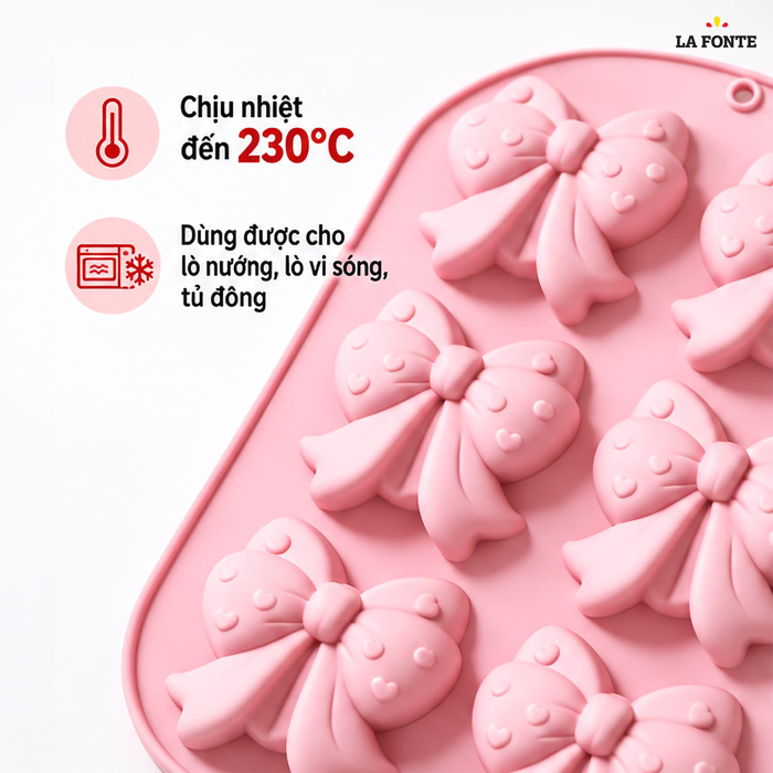 Khuôn Bánh Silicone La Fonte Hình Nơ