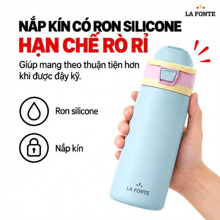 Bình Giữ Nhiệt Inox 304 La Fonte Minimal 720 ml Màu Xanh Dương – Giữ Nóng Lạnh Tiện Lợi