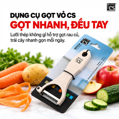 Dụng Cụ Gọt Vỏ Thép Không Gỉ CS 14 x 7 cm – Bền Bỉ Chống Gỉ