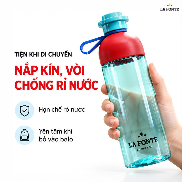 Bình Nước Thể Thao La Fonte 600 ml Màu Xanh Dương – Tiện Mang Theo Đồ Uống
