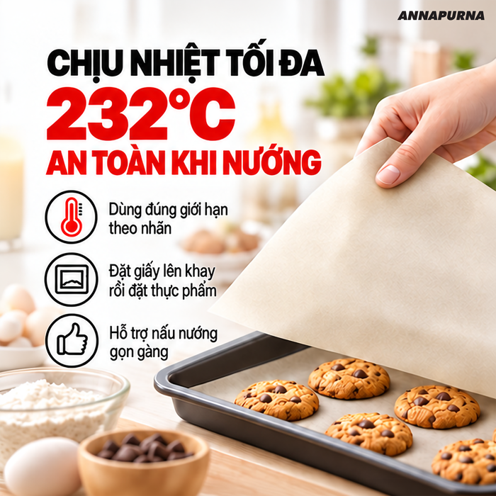 Giấy Nấu Và Nướng Annapurna 30 x 40 cm, 20 Tờ – Phủ Silicone Chống Dính