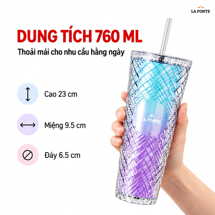 Ly Nhựa Hai Lớp La Fonte 760 ml – Tiện Thưởng Thức Đồ Uống