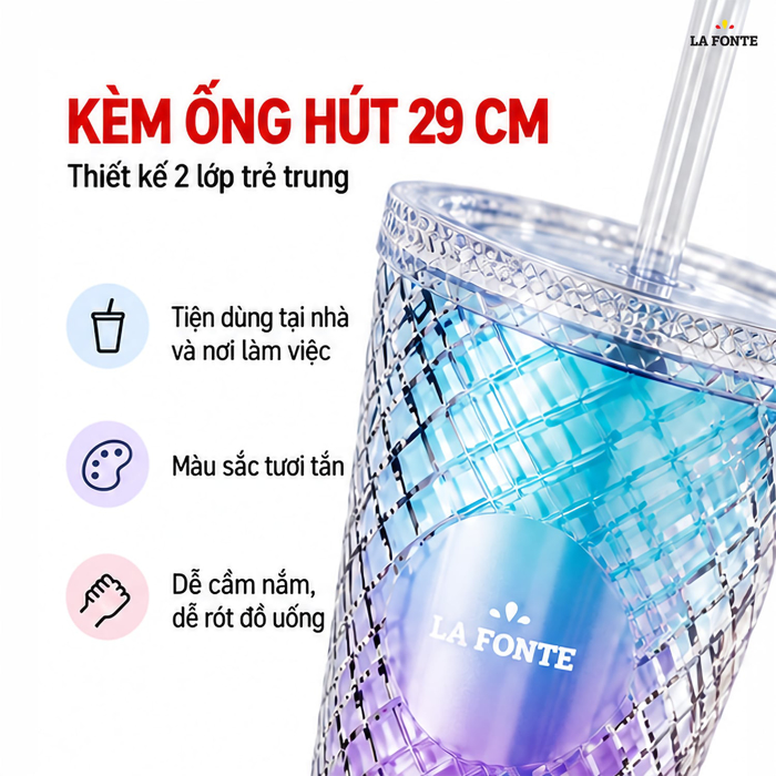 Ly Nhựa Hai Lớp La Fonte 760 ml – Tiện Thưởng Thức Đồ Uống