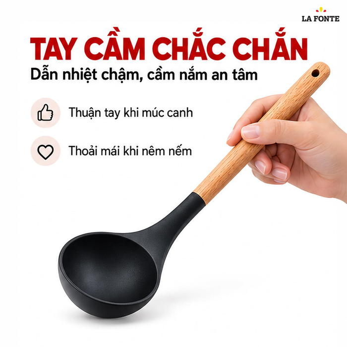 Vá Múc Canh Silicone La Fonte 29 x 9 x 3 cm – Chống Dính Chịu Nhiệt