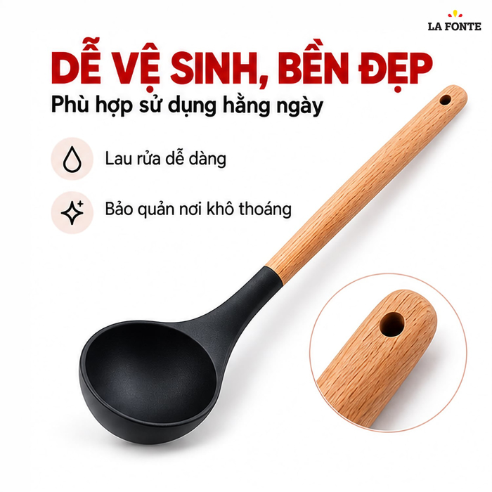 Vá Múc Canh Silicone La Fonte 29 x 9 x 3 cm – Chống Dính Chịu Nhiệt