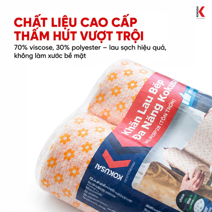 Khăn Lau Bếp Kokusai 66 Tờ/2 Cuộn – Tiện Vệ Sinh Gian Bếp