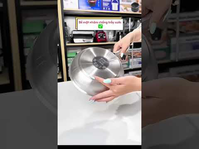 Chảo Inox 304 CS 20 x 5 cm – Bề Mặt Nhám Chống Trầy, Dễ Vệ Sinh