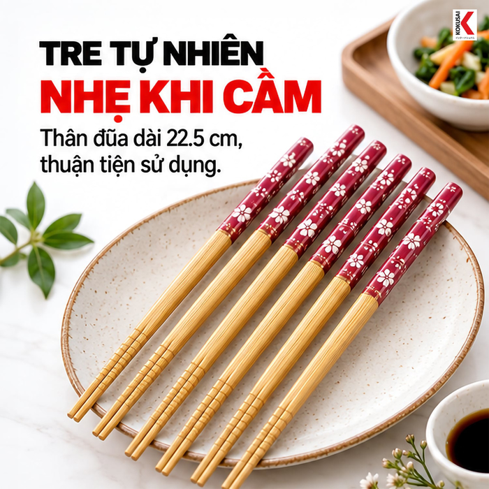 Đũa Tre Kokusai 22.5 cm – Tiện Dùng Trong Bữa Ăn
