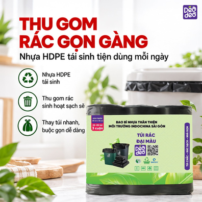 Túi Rác Deodeo 65 x 78 cm Màu Đen – Tiện Phân Loại Rác Sinh Hoạt