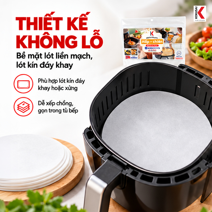 Giấy Chống Dính Moriitalia 20 cm Không Lỗ – Hạn Chế Thức Ăn Bám Khay