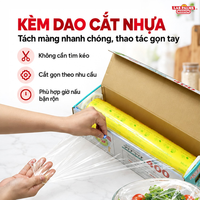 Màng Bọc Thực Phẩm Las Palms – Kèm Dao Cắt Nhựa