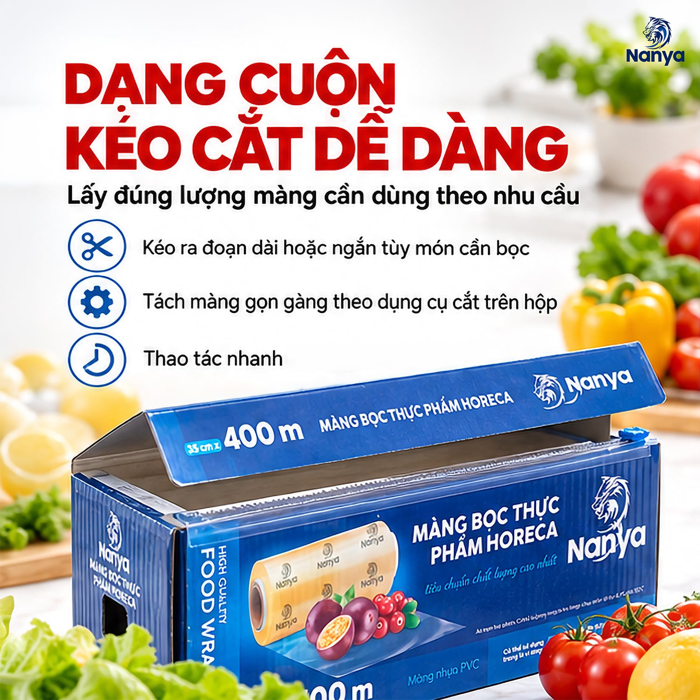 Màng Bọc Thực Phẩm Nanya 35 cm x 400 m – Tiện Bọc Và Bảo Quản