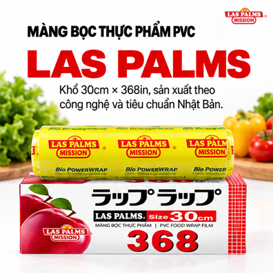 Màng Bọc Thực Phẩm Las Palms 368 Khổ 30 cm – Kèm Dao Cắt Nhựa