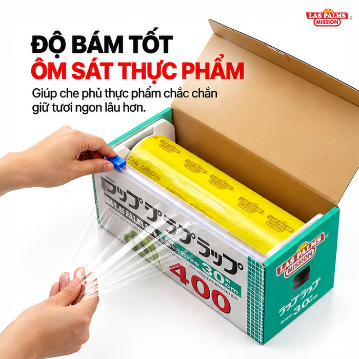 Màng Bọc Thực Phẩm Las Palms 30 cm x 300 m – Kèm Dao Cắt Nhựa