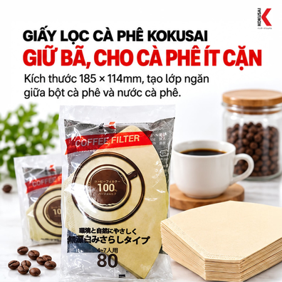 Giấy Lọc Cà Phê Coffee Filter 80 Tờ Màu Nâu – Giữ Lại Cặn Cà Phê