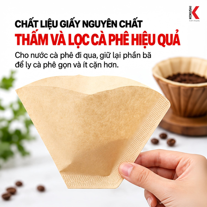 Giấy Lọc Cà Phê Coffee Filter 80 Tờ Màu Nâu – Giữ Lại Cặn Cà Phê