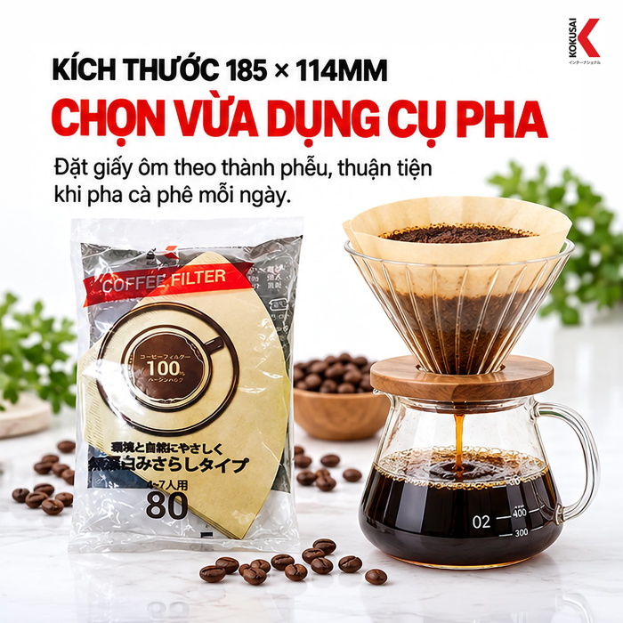 Giấy Lọc Cà Phê Coffee Filter 80 Tờ Màu Nâu – Giữ Lại Cặn Cà Phê