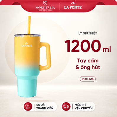 Ly Giữ Nhiệt Có Tay Cầm Và Ống Hút Inox 304 La Fonte 1200 ml – Tay Cầm Kèm Ống Hút